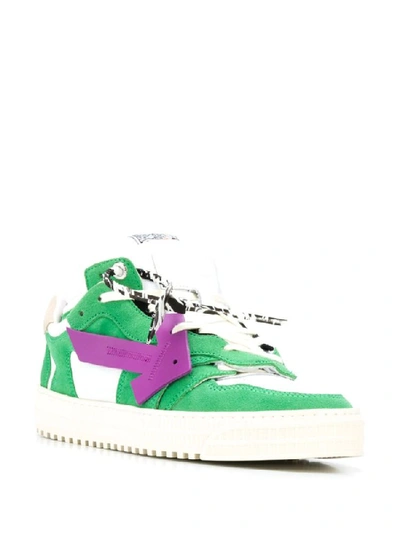 Shop Off-white Men's Green Leather Sneakers