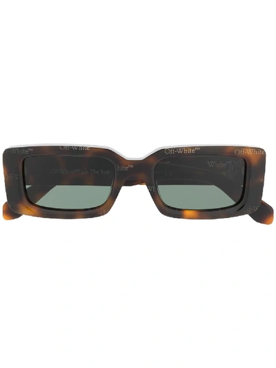 Shop Off-white Arthur Rectangle-frame Sunglasses In Brown