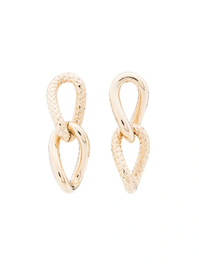 By Alona Taylor Textured Hoop Earrings In Gold | ModeSens