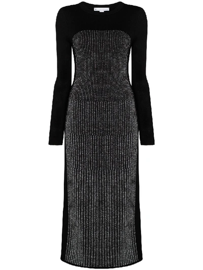 Shop Y-3 Metallic Knitted Dress In Black
