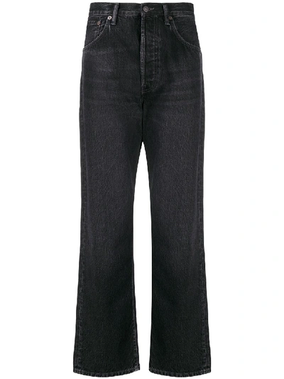 Shop Acne Studios Bootcut Cropped Jeans In Black