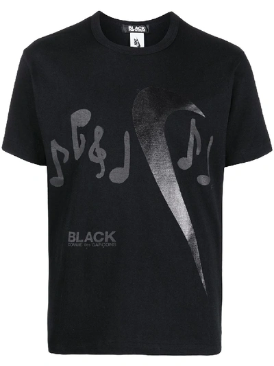Shop Black Comme Des Garçons X Nike Graphic-print T-shirt In Black
