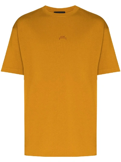 Shop A-cold-wall* Erosion Print T-shirt In Yellow