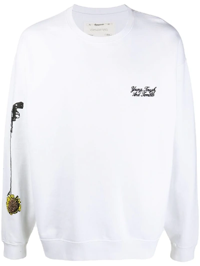 Shop Reception Young Crew Neck Sweatshirt In White