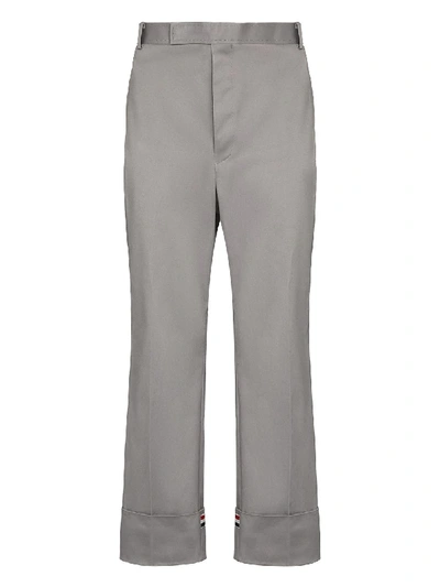 Shop Thom Browne Straight-leg Tailored Trousers In Grey