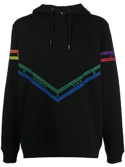 Shop Givenchy Chain Print Detail Hoodie In Black