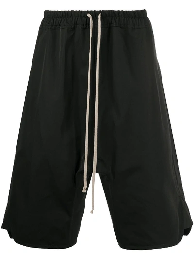 Shop Rick Owens Long Shorts With Drawstring Waist In Black