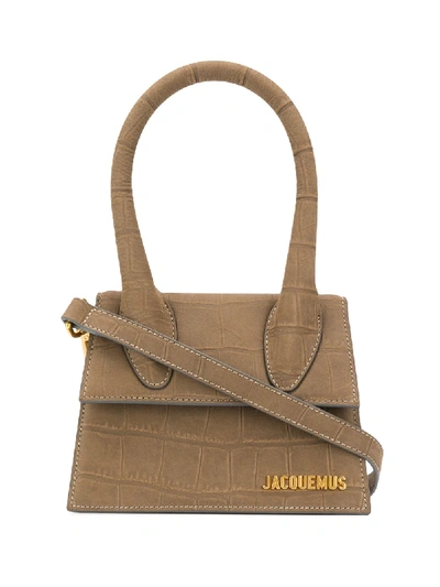 Shop Jacquemus Le Chiquito Moyen Tote Bag In Brown