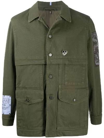 Shop Mcq By Alexander Mcqueen Button-up Shirt Jacket In Green