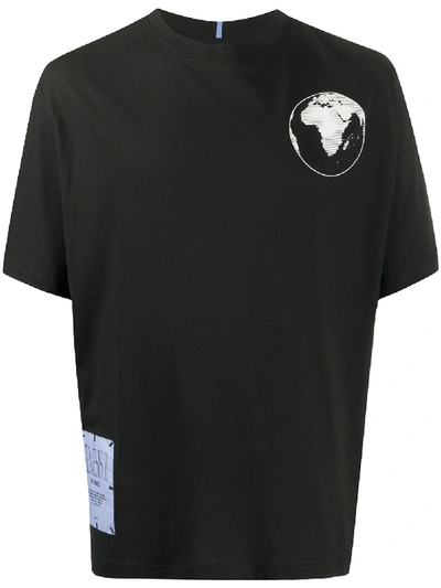Shop Mcq By Alexander Mcqueen Earth Print T-shirt In Black