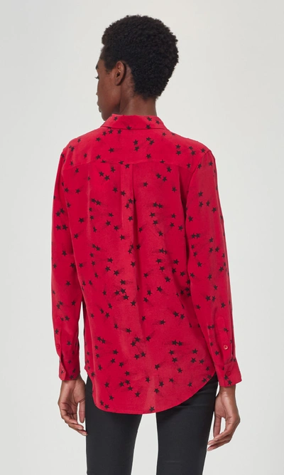 Shop Equipment Signature Silk Shirt In Rouge Extreme True Black 