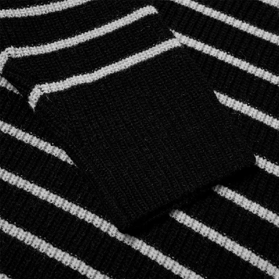 Shop Wood Wood Louis Striped Aa Crew Knit In Black