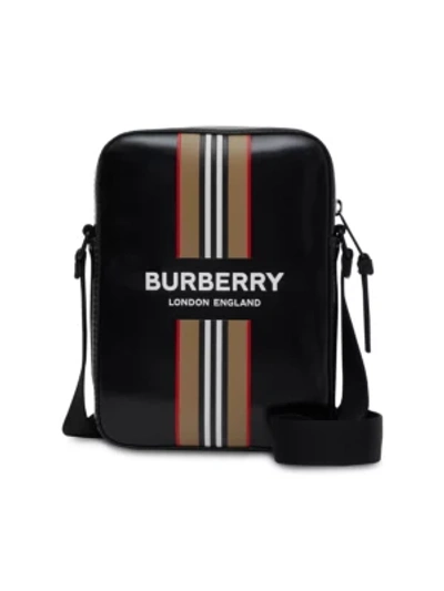 Shop Burberry Thornton Leather Crossbody Bag In Black