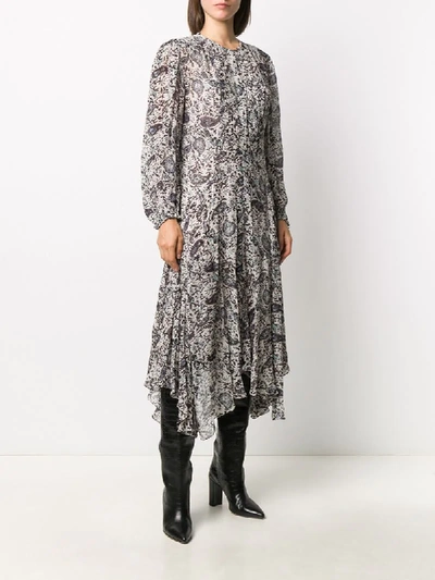 Shop Isabel Marant Étoile Handkerchief-hem Paisley Midi Dress In Neutrals