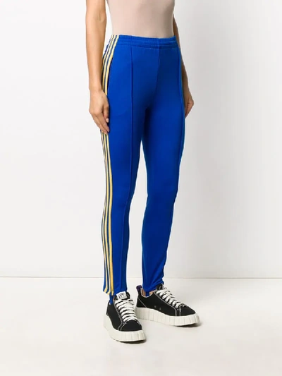 Shop Adidas Originals Skinny Stirrup Track Pants In Blue