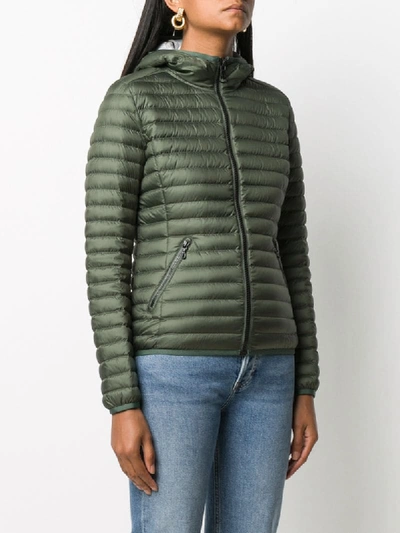 Shop Colmar Quilted Hooded Jacket In Green