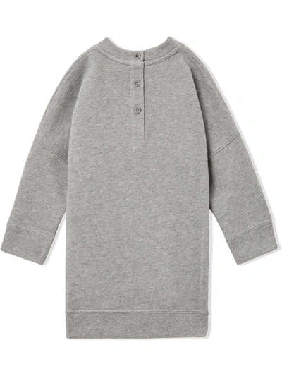 Shop Burberry Thomas Bear Sweater Dress In Grey