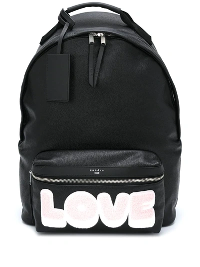 Shop Sandro Love Print Backpack In Black