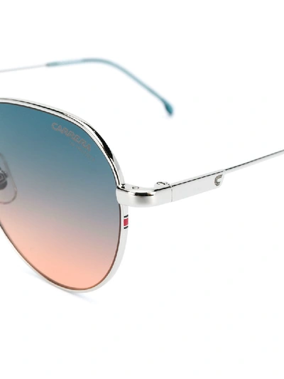 Shop Carrera Aviator Frame Sunglasses In Silver