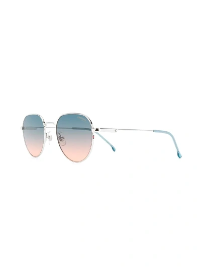 Shop Carrera Aviator Frame Sunglasses In Silver