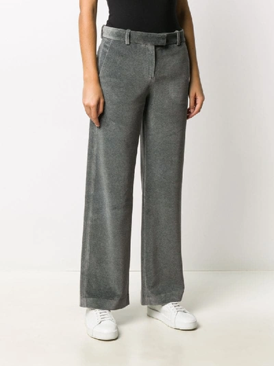 Shop Circolo 1901 Velvet Effect Trousers In Grey