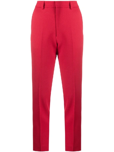 Shop Ami Alexandre Mattiussi Slim-fit Tailored Trousers In Red