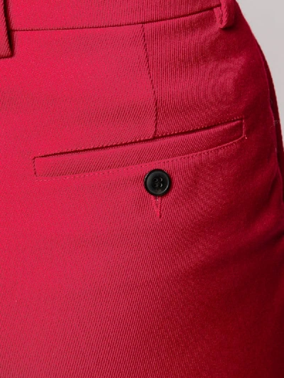 Shop Ami Alexandre Mattiussi Slim-fit Tailored Trousers In Red