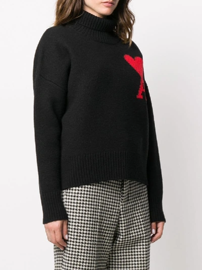 Shop Ami Alexandre Mattiussi Ami De Coeur Intarsia Jumper In Black