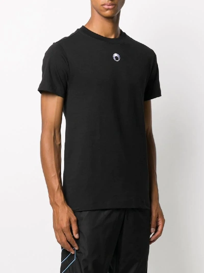 Shop Marine Serre Embroidered Moon Short-sleeved T-shirt In Black