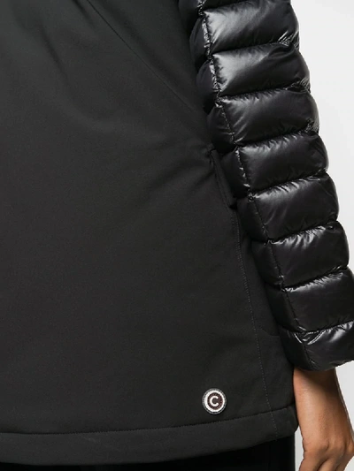 Shop Colmar Quilted-panel Hooded Jacket In Black