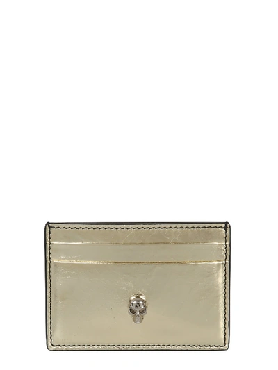 Shop Alexander Mcqueen Card Holder With Skull In Oro