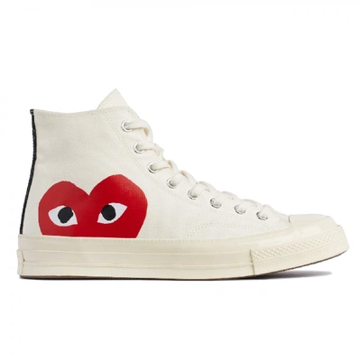 Shop Comme Des Garçons Play Big Heart Ct7 Hi Top In White