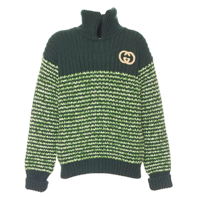 Shop Gucci Polo Neck Sweater In Green/mix