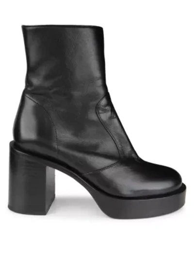 Shop Simon Miller Women's Raid Leather Platform Ankle Boots In Black