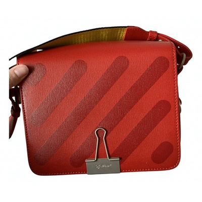 Pre-owned Off-white Binder Red Leather Handbag