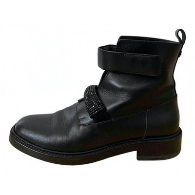 Pre-owned Christopher Kane Black Leather Ankle Boots