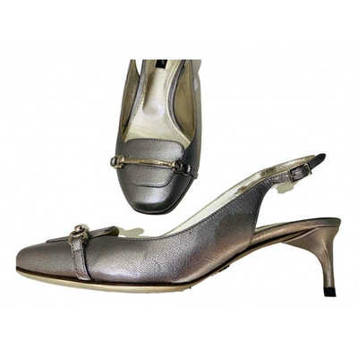 Pre-owned Dolce & Gabbana Leather Heels In Silver