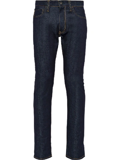 Shop Prada Five-pocket Denim Jeans In Blue