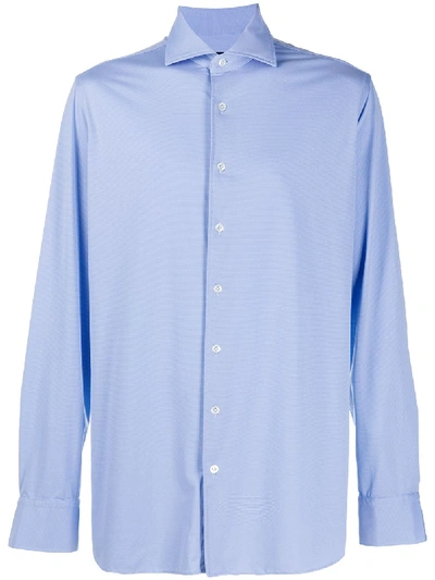 Shop Lardini Geometric Pattern Dress Shirt In Blue