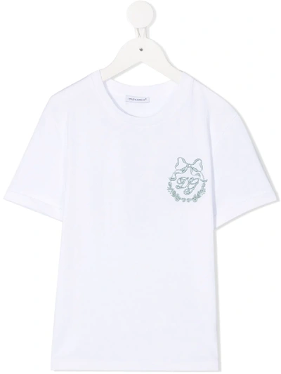 Shop Dolce & Gabbana Logo-embroidered T-shirt In White