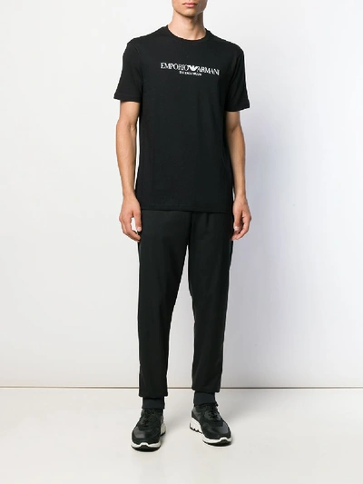 Shop Emporio Armani Cotton T-shirt In Black