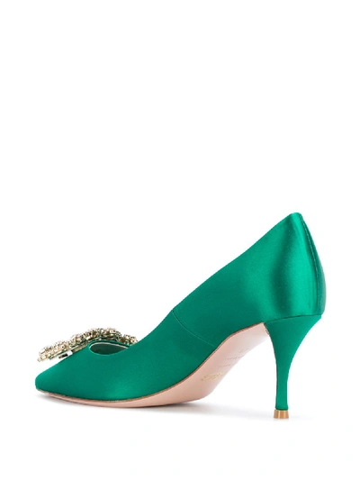 Shop Roger Vivier Flower Pumps In Green