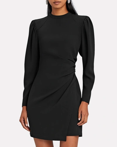 Shop A.l.c Jane Draped Crepe Dress In Black