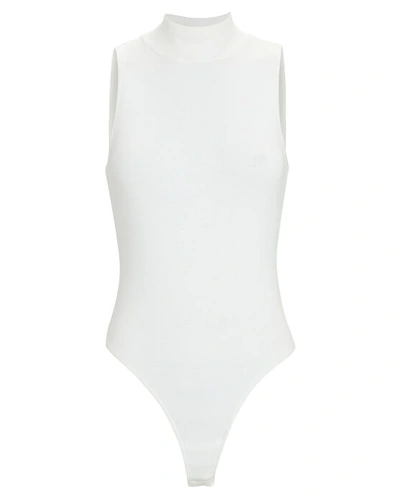 Shop Re/done 60s Mock Neck Bodysuit In White