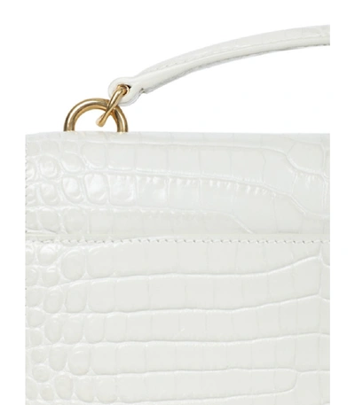 Shop Saint Laurent Ysl Sunset Monogram Bag, White Croc