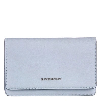Pre-owned Givenchy Blue Leather Pandora Wallet On Chain