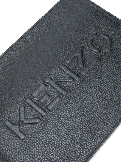 Shop Kenzo Embossed-logo Clutch Bag In Black