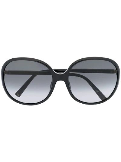 Shop Givenchy Oversize Logo Plaque Sunglasses In Black