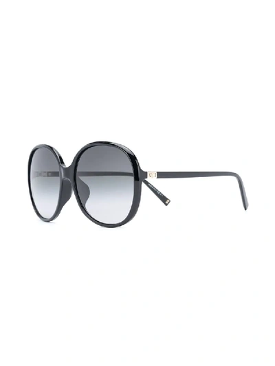 Shop Givenchy Oversize Logo Plaque Sunglasses In Black