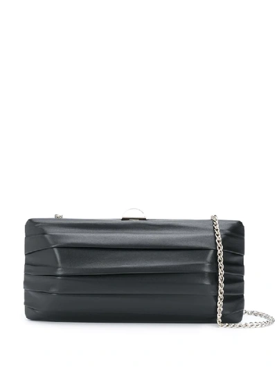 Shop Rodo Pleated Detail Clutch Bag In Black